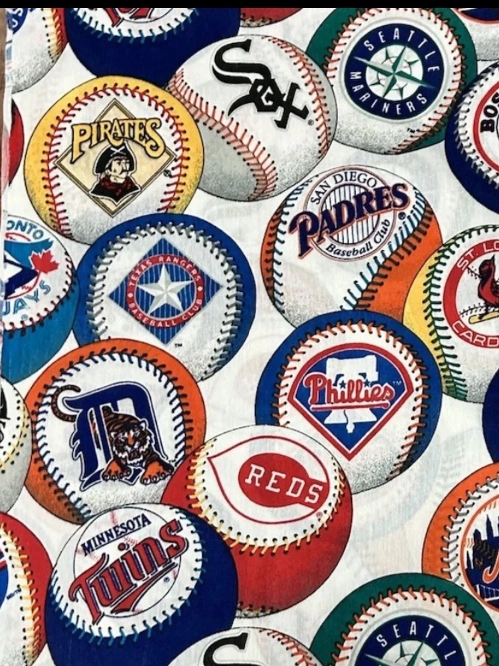 Vtg MLB Team Logo Twin Flat Sheet With tPillowcase 1993 The Bibb Company